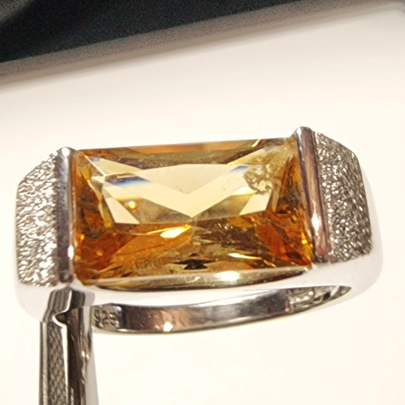 Citrine Ring 925 Sterling Silver size 9 - Picture 3 of 10